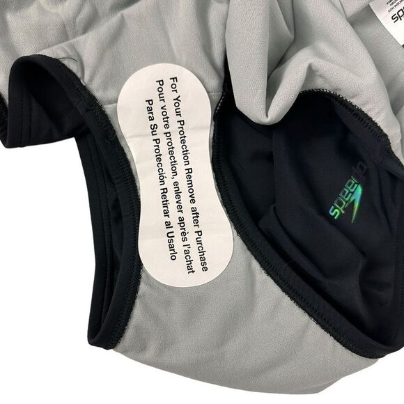 Speedo Women's Double Strap Racerback One Piece Swimsuit size 8 Black NEW - Picture 5 of 9